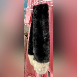 INC Inter Concepts Black Faux Fur Scarf wrap 🎁 Christmas thick soft beautiful